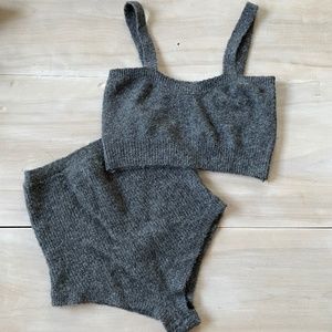 Zara | Grey Soft Feel Co-Ords Top and Short Set